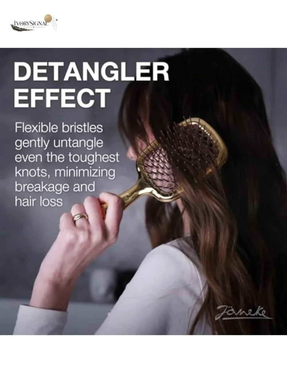Vented Detangling Hair Brush - Anti-Static Carbon Fiber - Heat-Resistant for